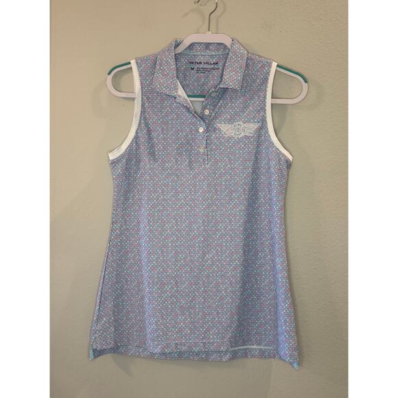 Peter Millar Women's Sleeveless Polo Wing Stop Logo Sz M Tank - Picture 1 of 6